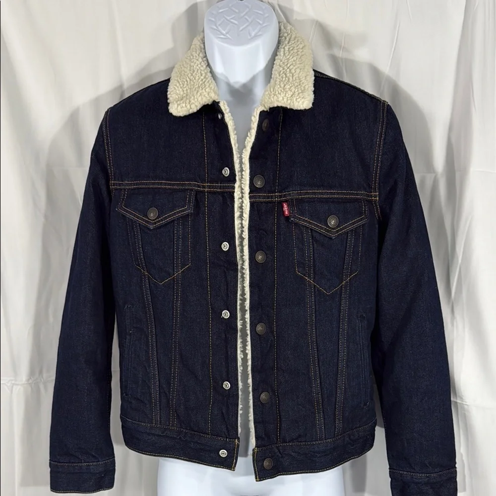 Levi’s Red Tab Sherpa Denim Jacket Wool Lined XS